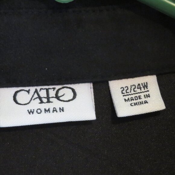 CATO Black Lace Trim Woman's Jacket Size 22/24W - Picture 3 of 13